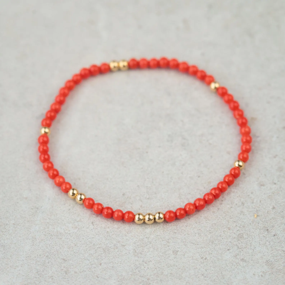 Italian Coral Bracelet - 14K