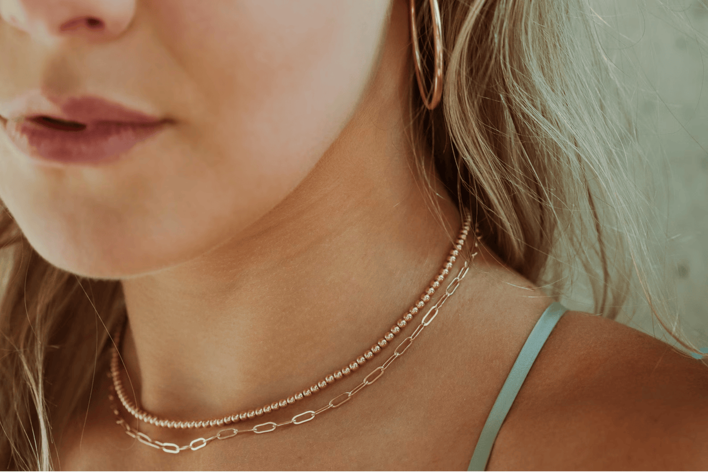 Small paperclip chain necklace in 14K gold filled from Earthly Abundance Jewelry, featuring a delicate, shiny chain.