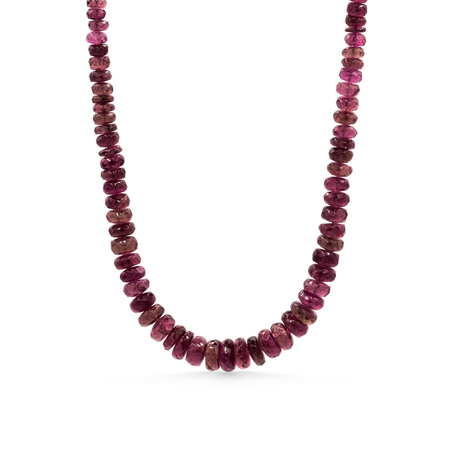 Rosé Ember Pink Tourmaline Necklace in 14K gold from Earthly Abundance, showcasing a delicate pink gemstone pendant.