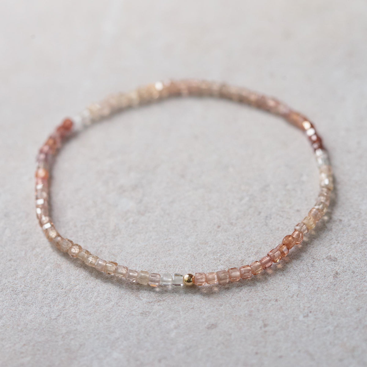 Earthly Abundance Zircon Cube Stretch Bracelet featuring sparkling zircon stones on a flexible stretch band.