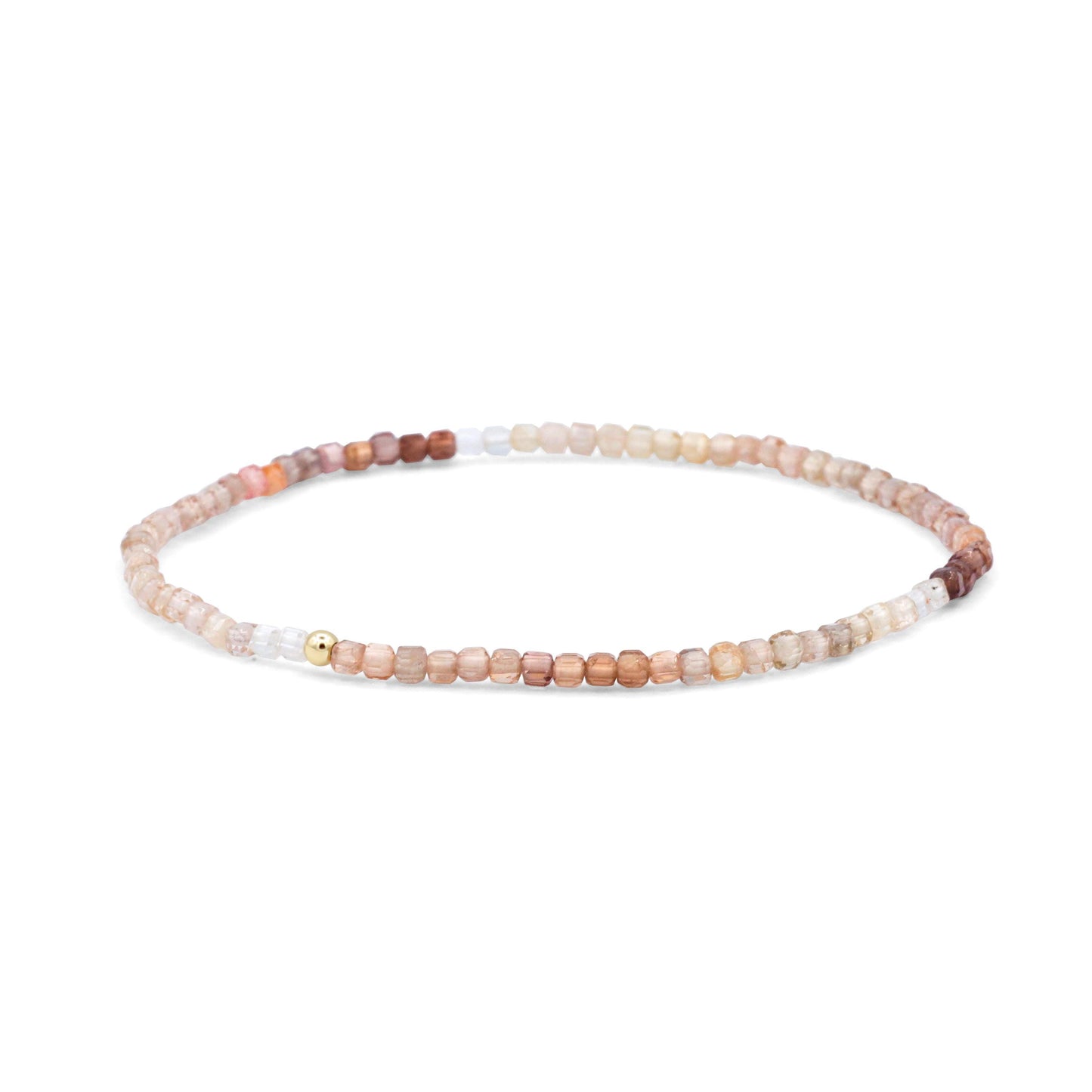 Earthly Abundance 14K zircon cube stretch bracelet showcasing sparkling cubic zirconia beads on a flexible band.