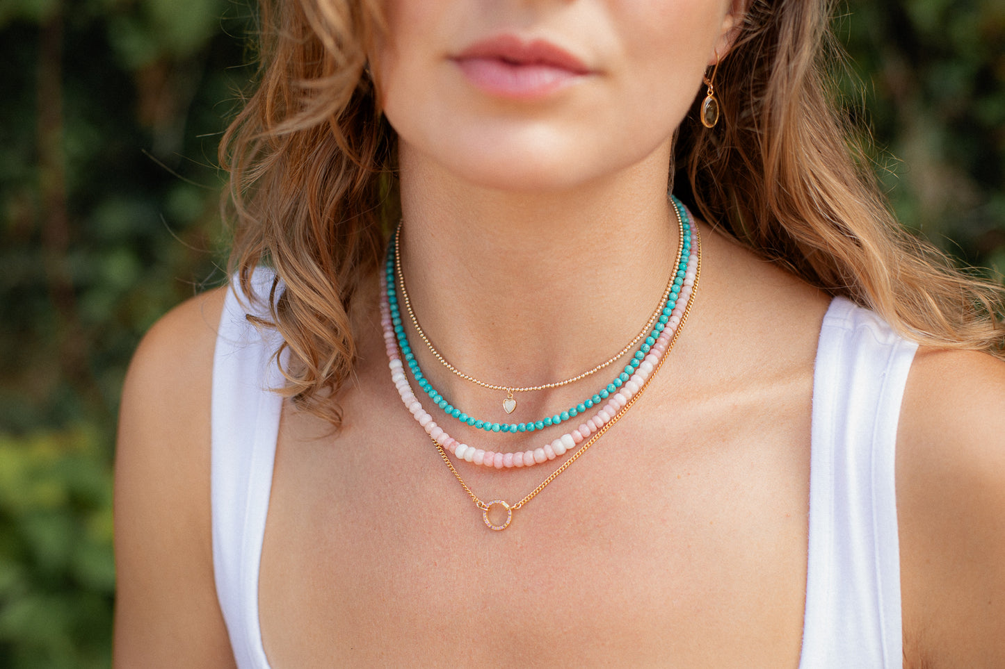 Earthly Abundance Kingman turquoise necklace with 14K gold clasp showcasing vibrant blue turquoise stones and intricate design.