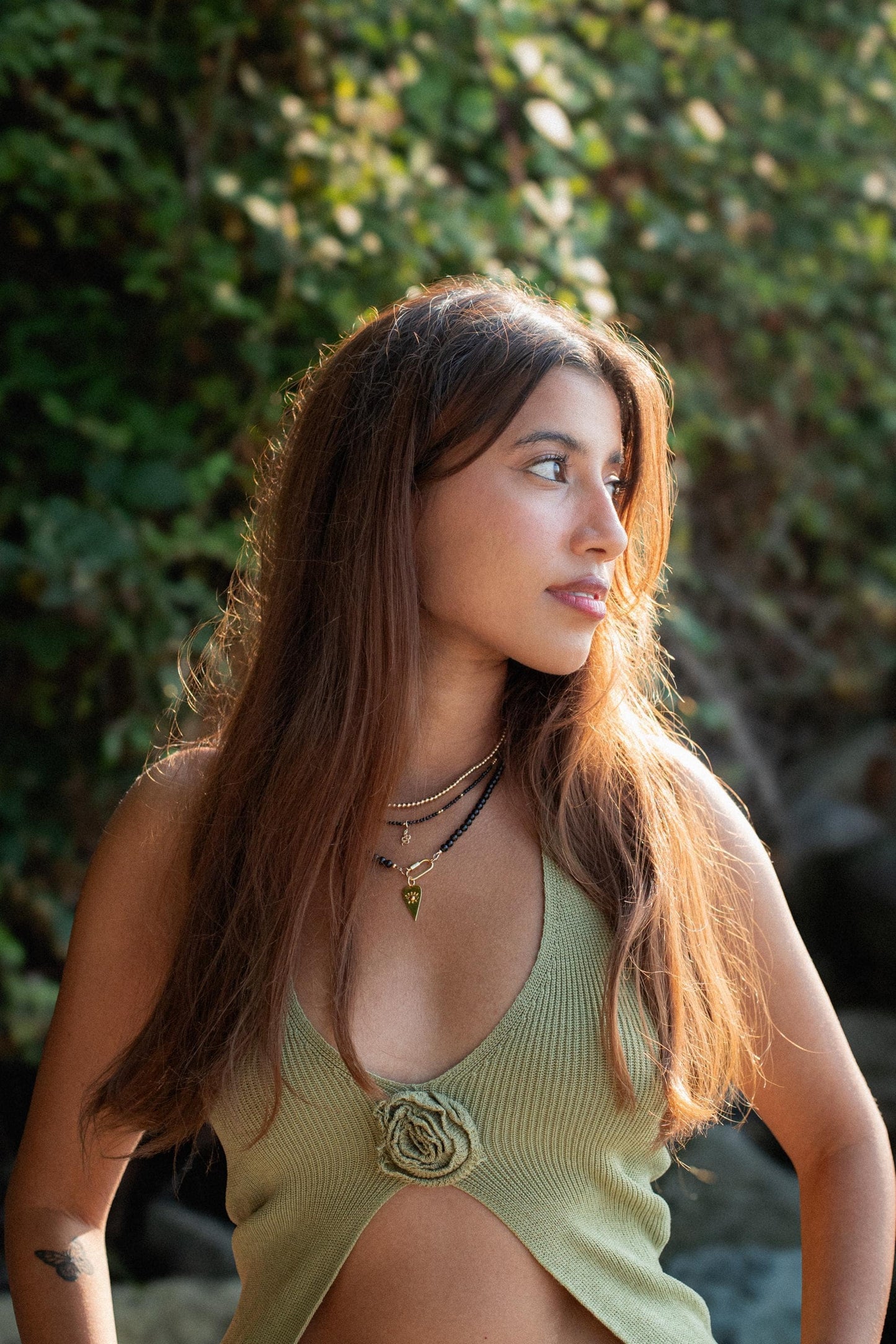 Black Tourmaline Carabiner Necklace with silver-tone clasp from Earthly Abundance Jewelry, showcasing polished black tourmaline stone.