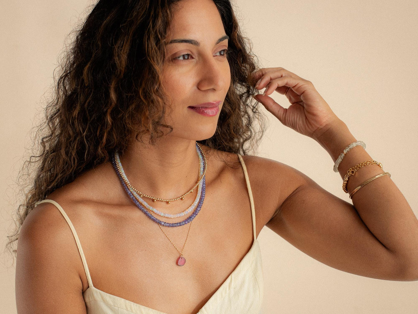 Watermelon Tourmaline necklace featuring vibrant green and pink gemstones, designed by Earthly Abundance for elegant jewelry wear.