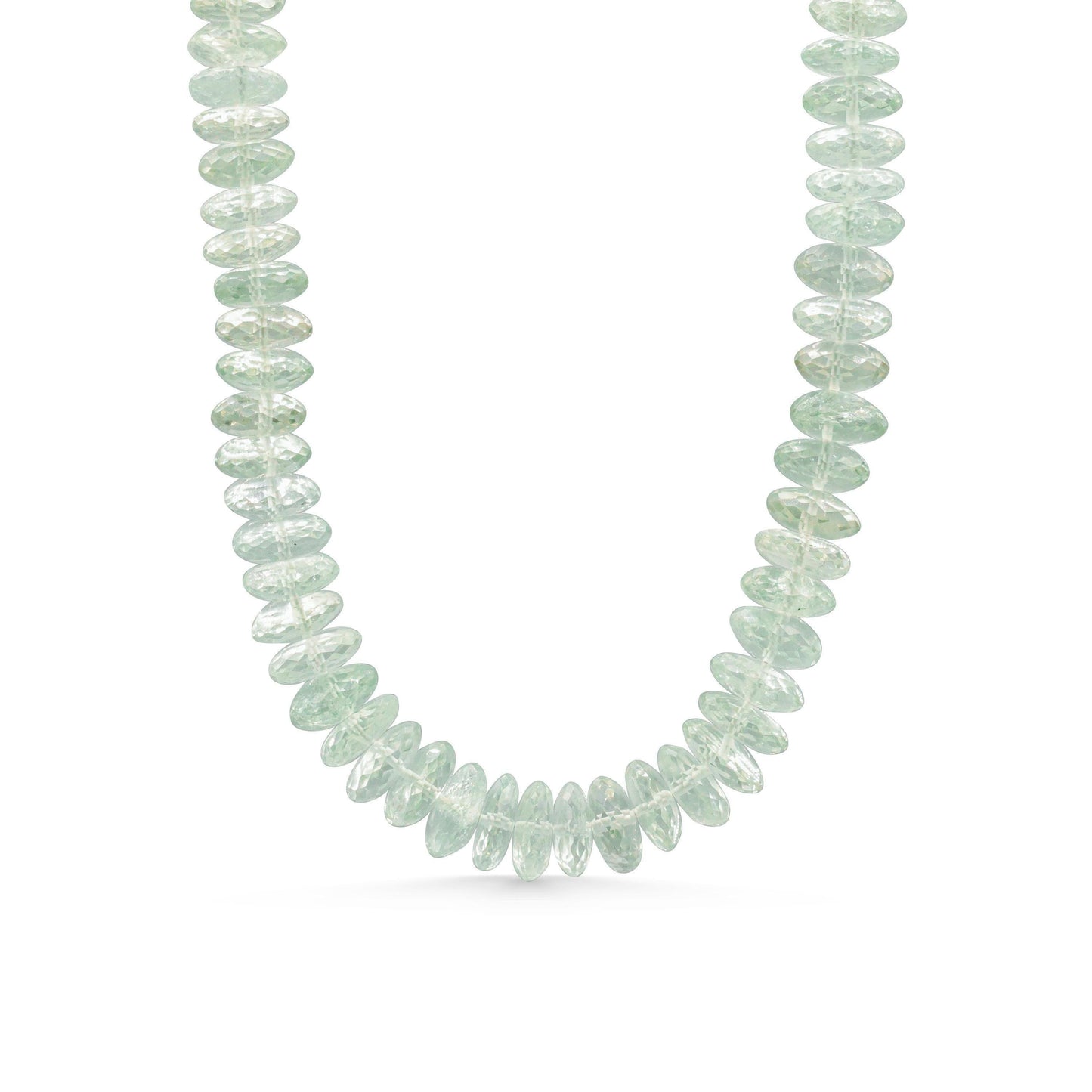 Green amethyst necklace with 14k gold setting, featuring a polished green gemstone on a delicate gold chain.