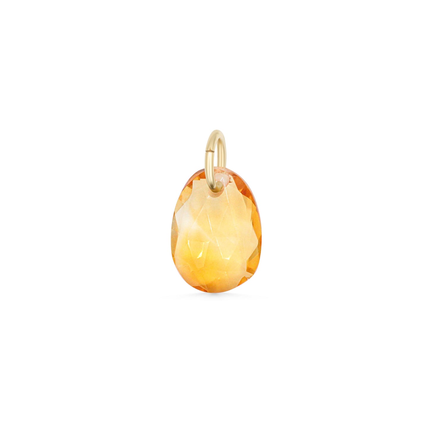 Gold 14K citrine pendant from Earthly Abundance featuring a bright, faceted citrine gemstone on a delicate chain.