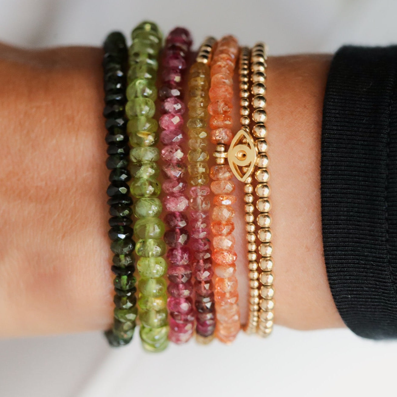 Green Tourmaline Bracelet - 14K Gold Filled