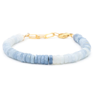 Blue Opal heishi Bracelet
