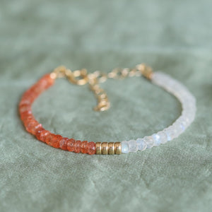 Sunstone + Moonstone bracelet