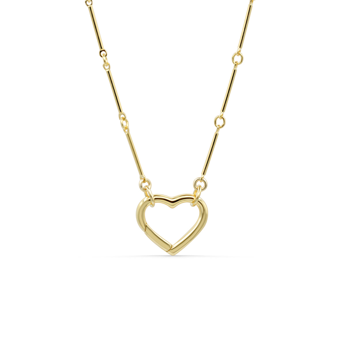 14K Gold Filled Heart Carabiner Necklace