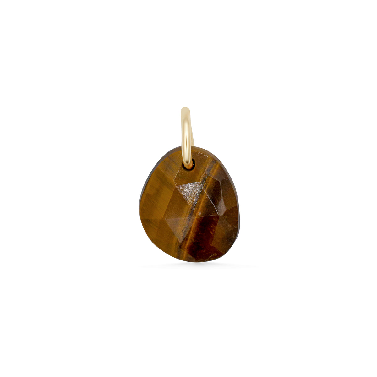 Tiger's eye pendant from Earthly Abundance showing a polished, oval-shaped gemstone with rich golden-brown bands.