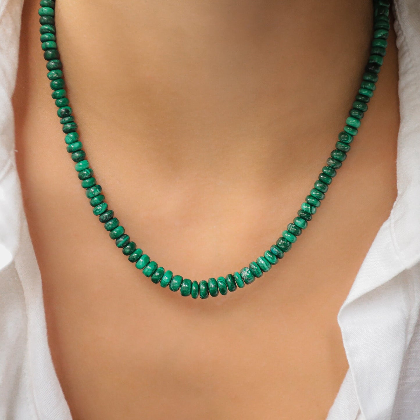 Beaded Malachite Necklace
