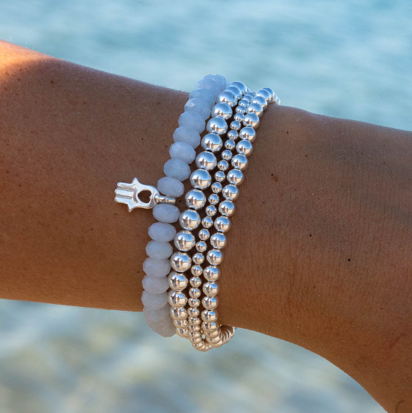 Sterling Silver Beaded Bracelet