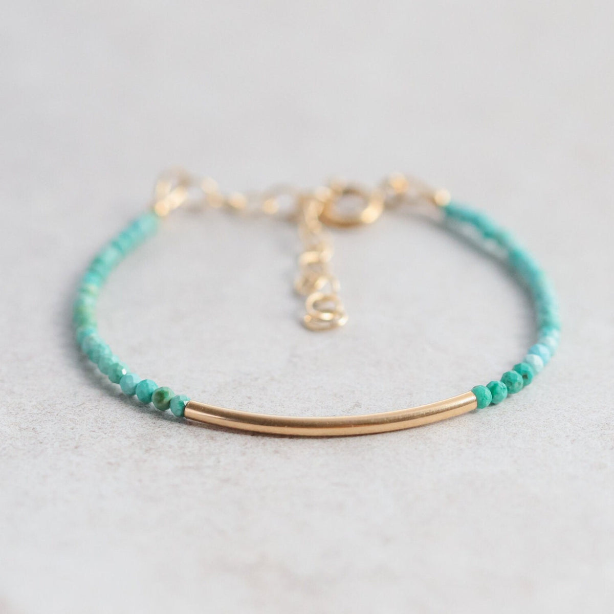 Azure Line Turquoise Bracelet by Earthly Abundance Jewelry featuring turquoise beads and a sleek silver clasp.