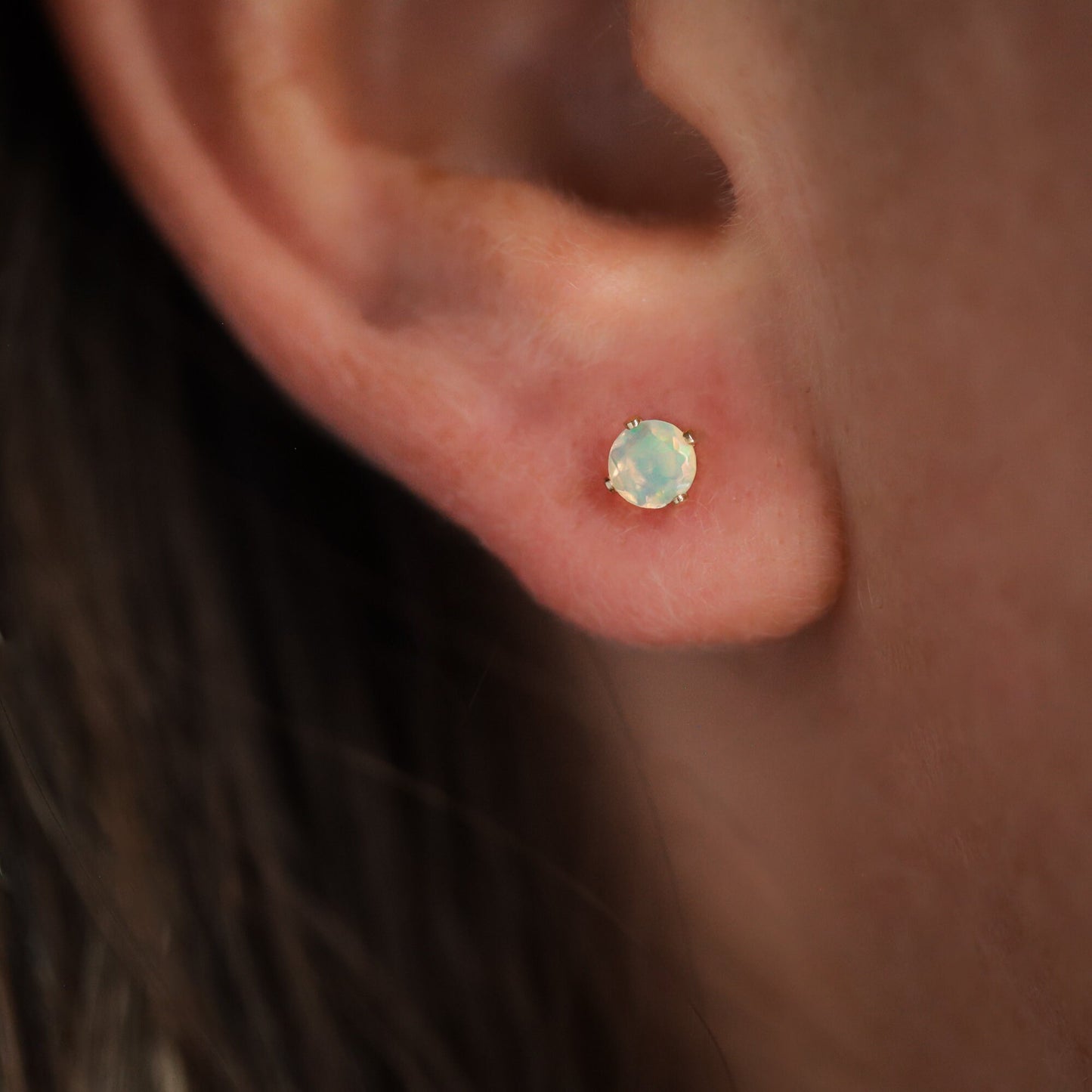 14K gold filled Ethiopian earring, gemstone stud earrings, gold filled Ethiopian gemstone studs, Ethiopian earrings, opal stud earrings