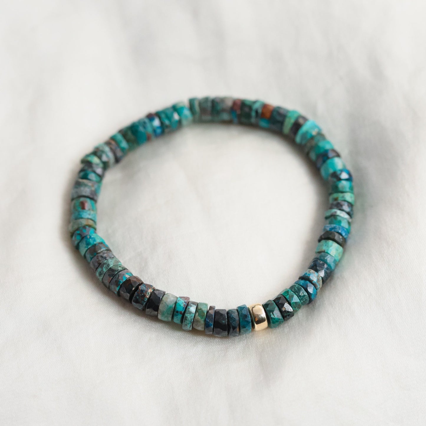 Chrysocolla heishi bracelet