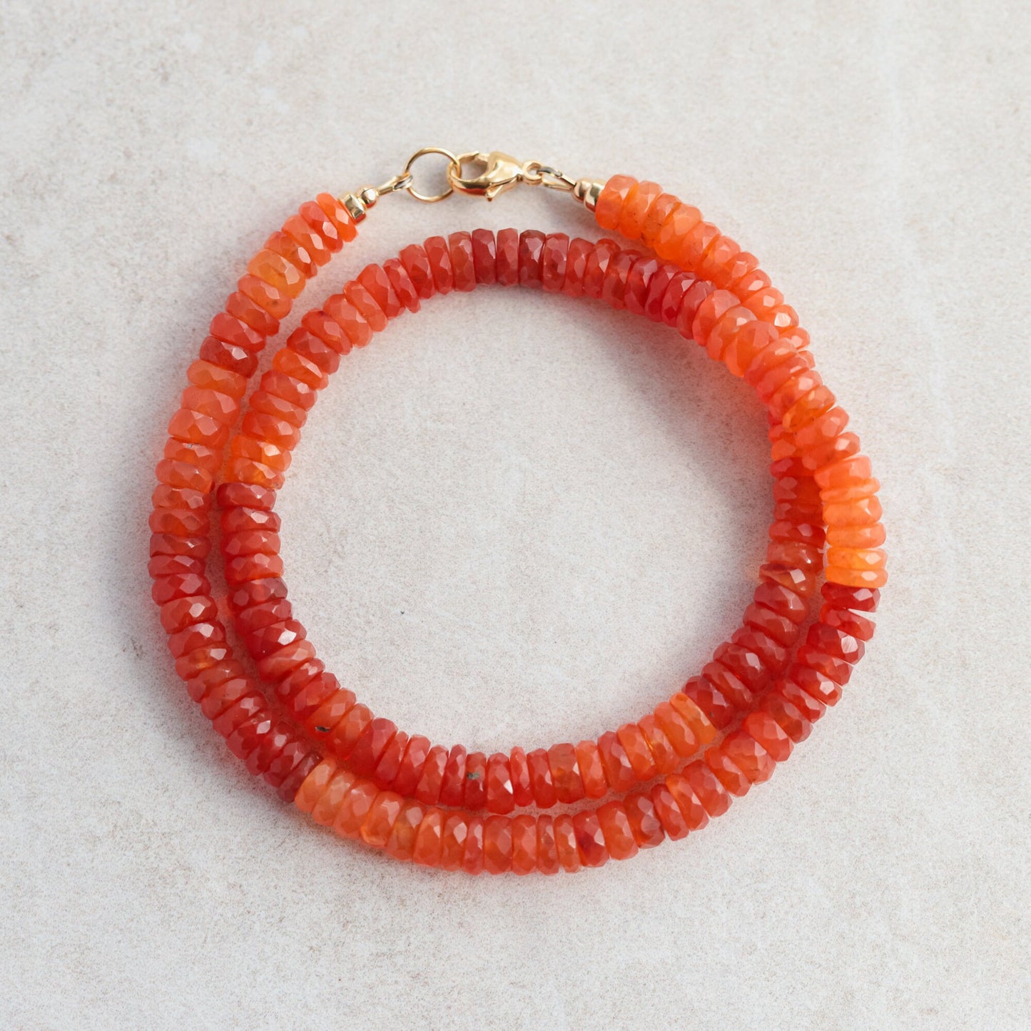Carnelian Heishi Necklace