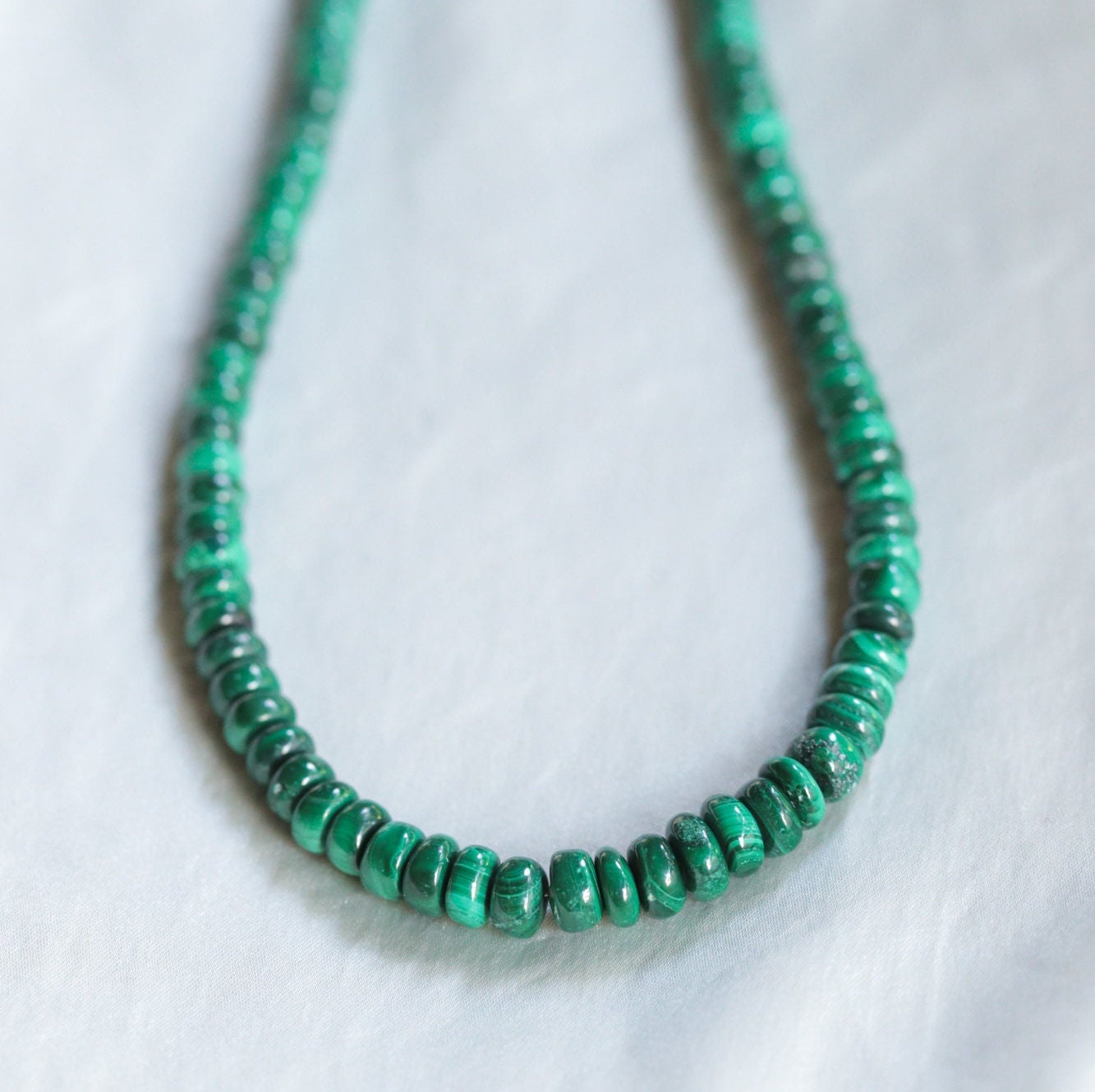 Beaded Malachite Necklace
