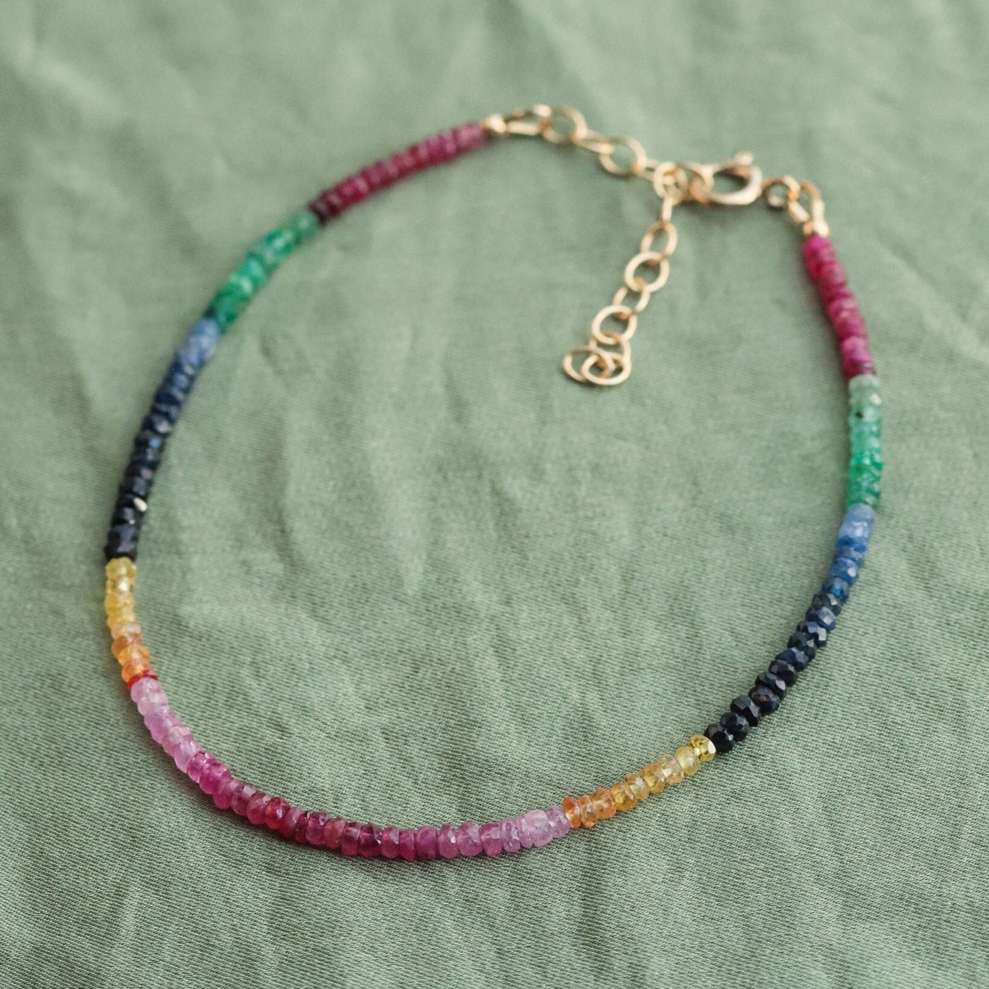Dark Multi sapphire anklet