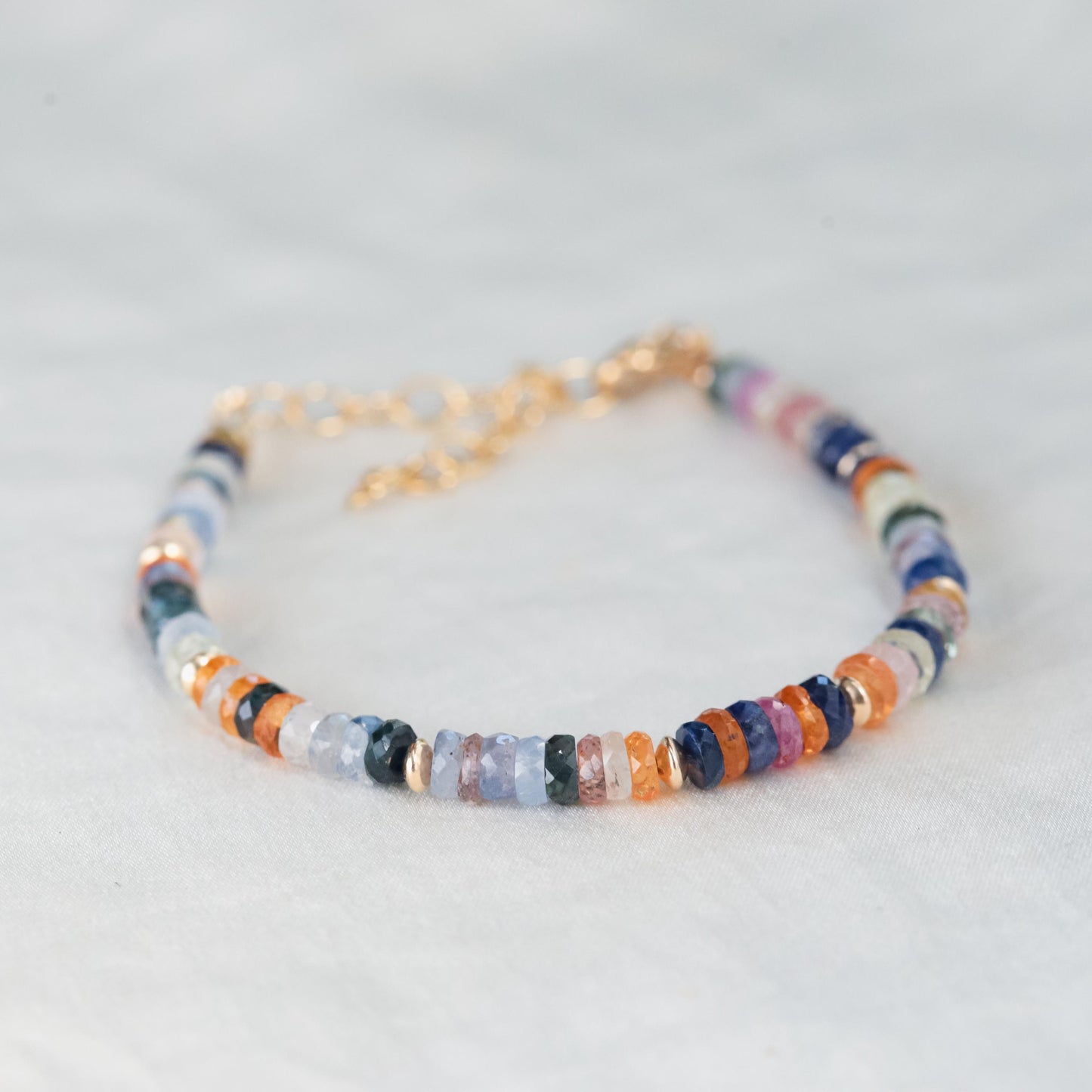 Natural Multi-Sapphire Bracelet 14K