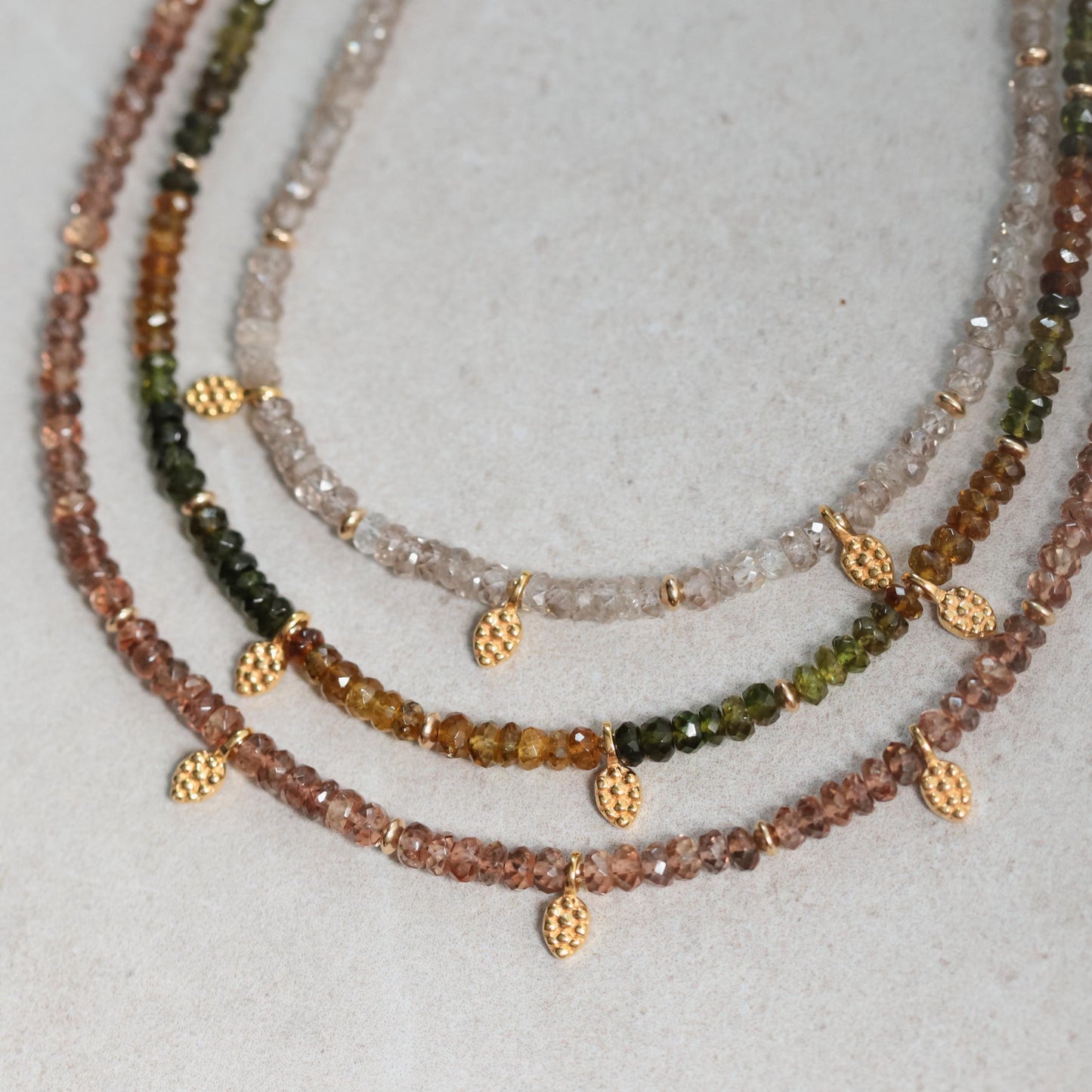 Earthly Abundance Petro Tourmaline necklace featuring colorful gemstone beads on a delicate chain.
