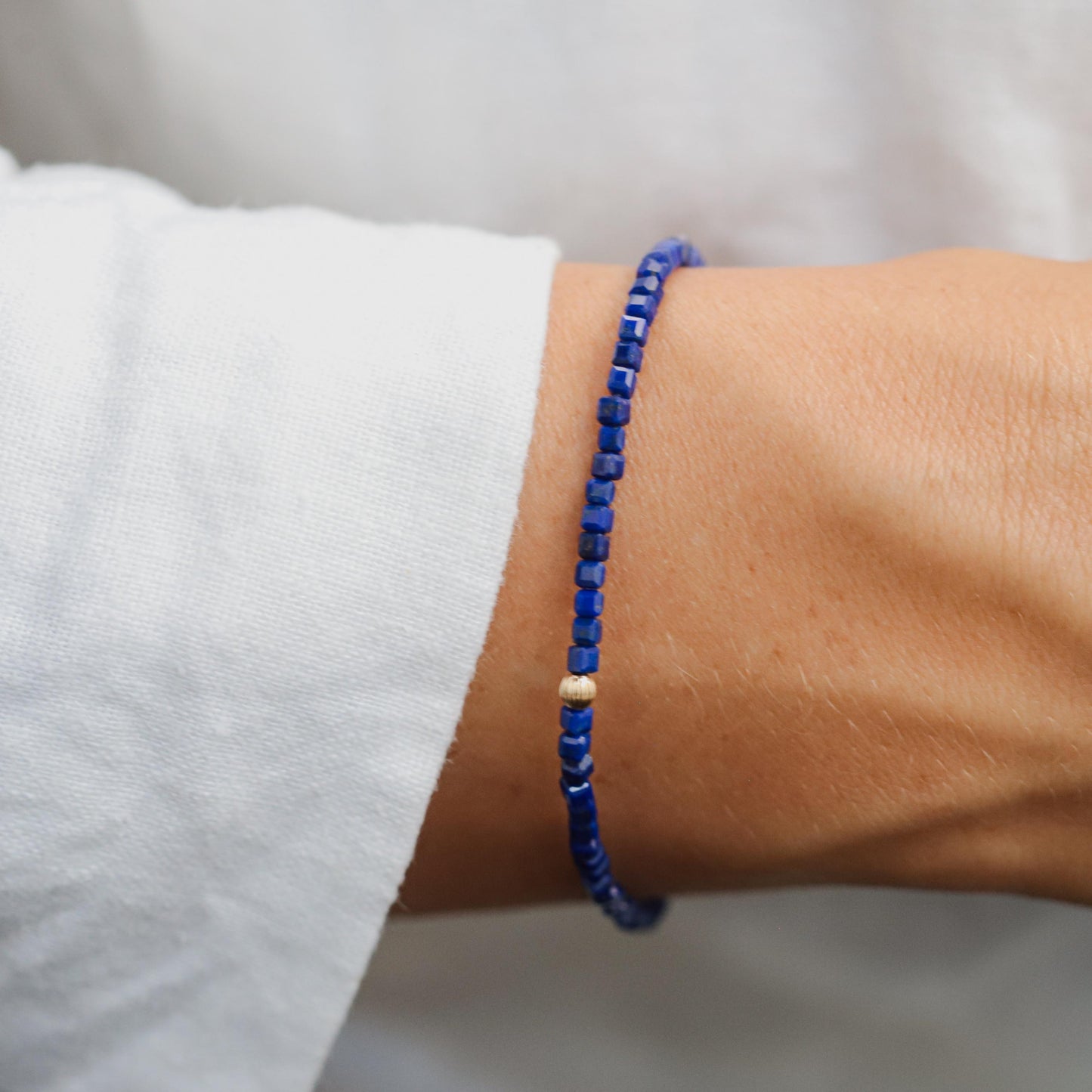 Lapis Lazuli Cube Bracelet