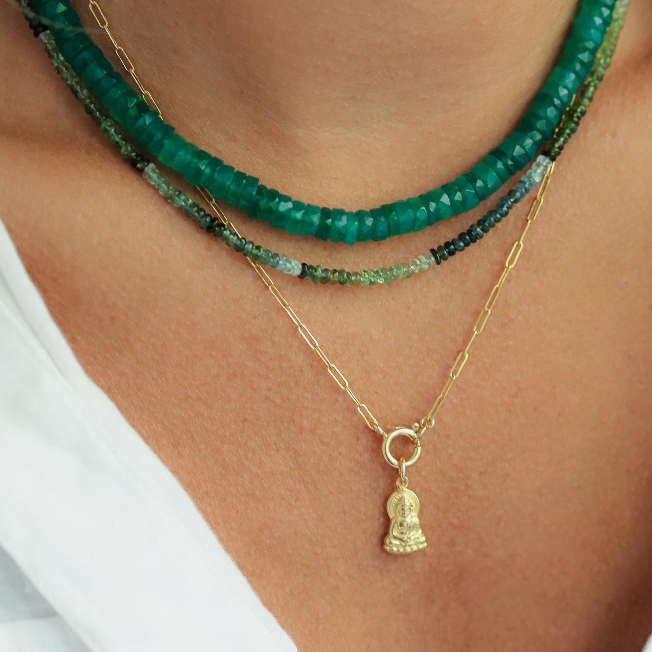 Blue & Green Tourmaline 3mm | Blue tourmaline necklace | Blue tourmaline | Smooth tourmaline 3mm stones | blue tourmaline necklace