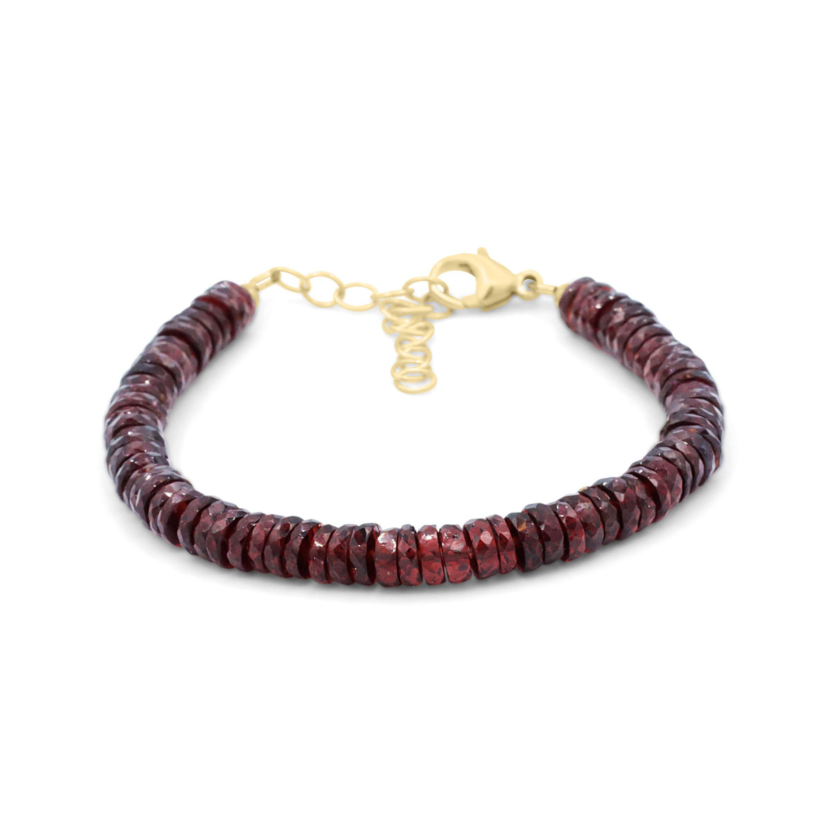 Faceted Heishi Garnet Bracelet