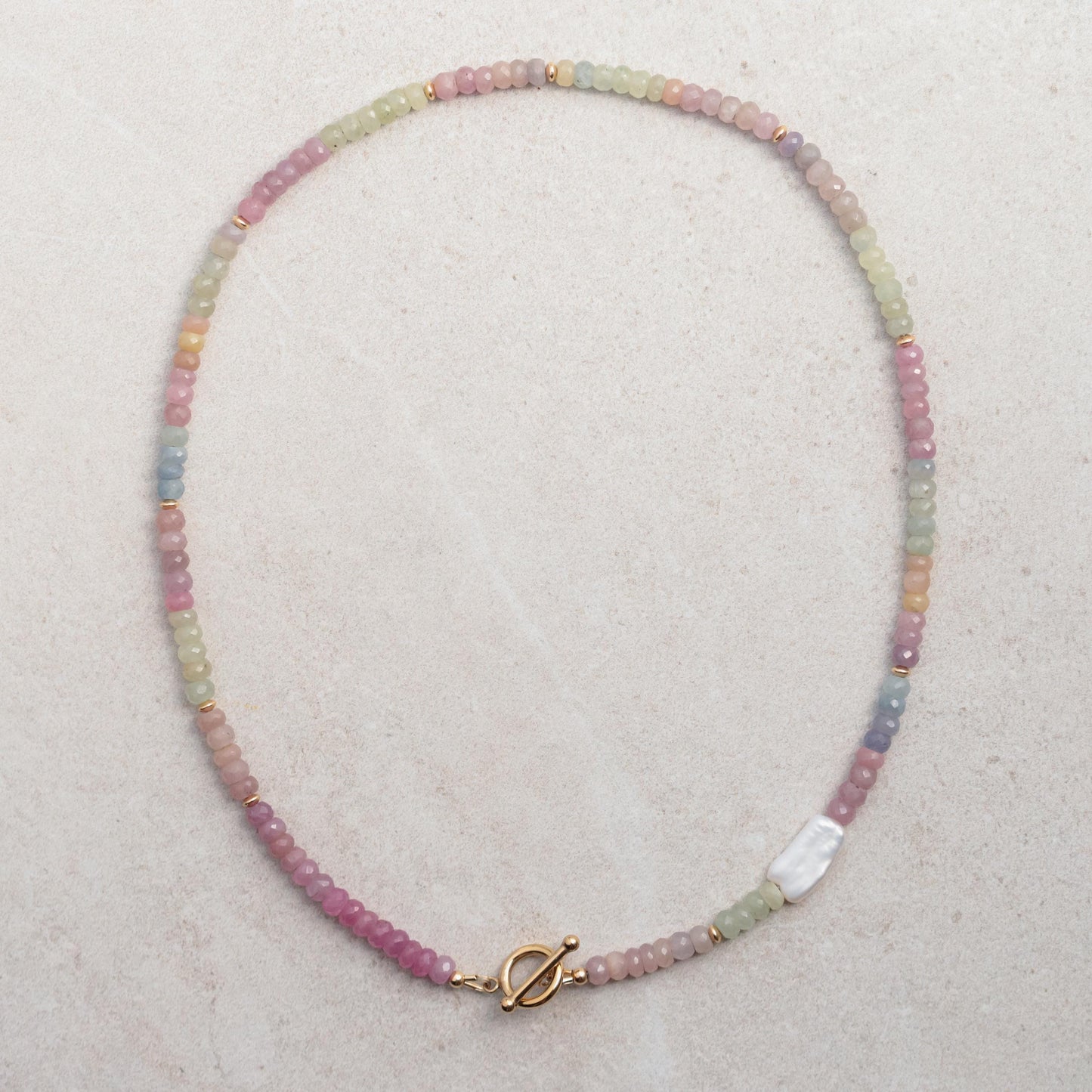Soft multi color Sapphire Necklace | AAA+ sapphire necklace | Multi color pink sapphire beaded necklace | smooth oval multi sapphire