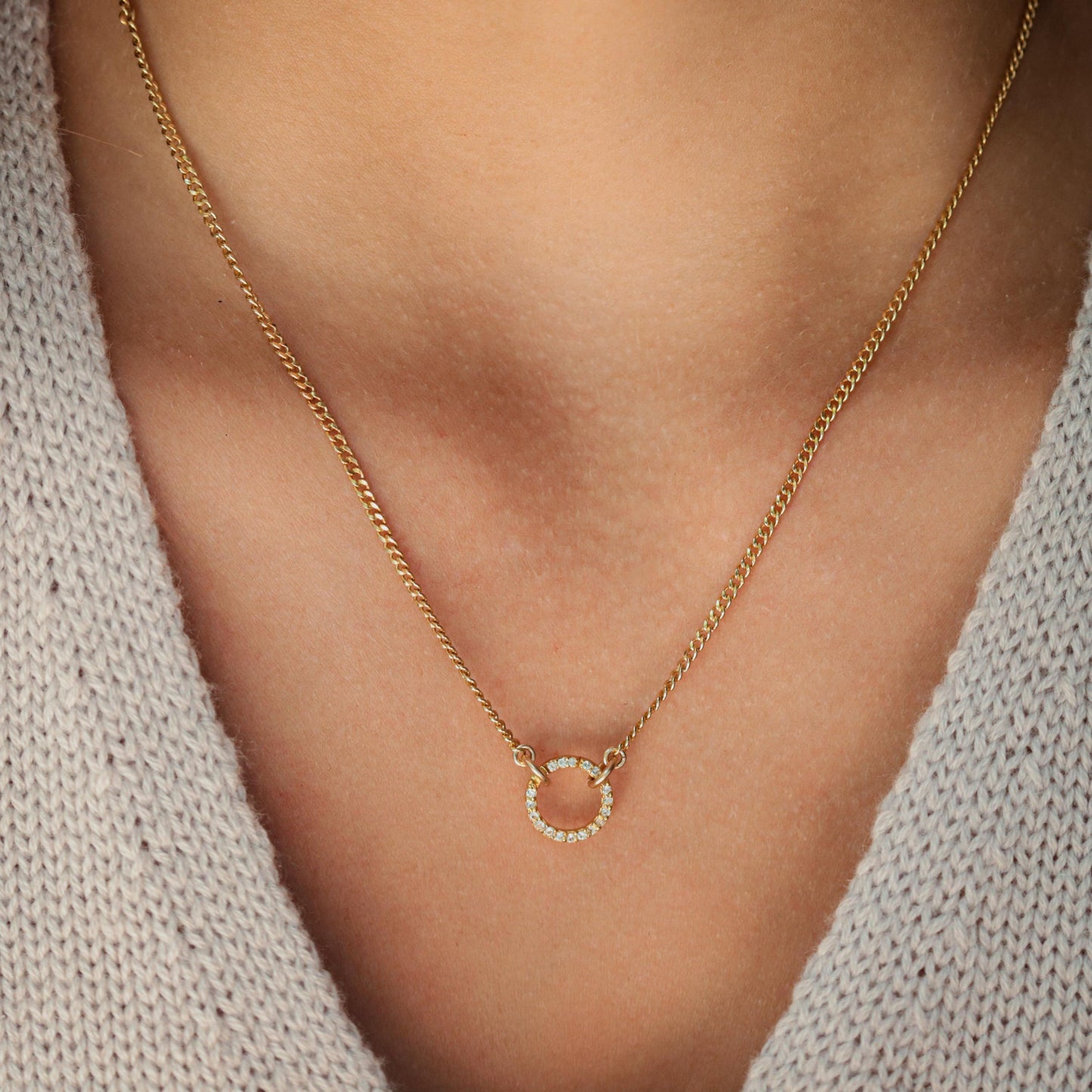 Gold Filled Paperclip Chain Carabiner Necklace