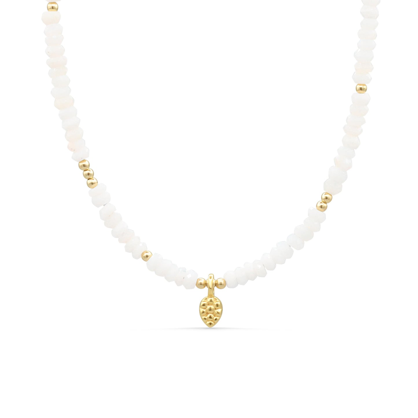 Pink opal pendant necklace