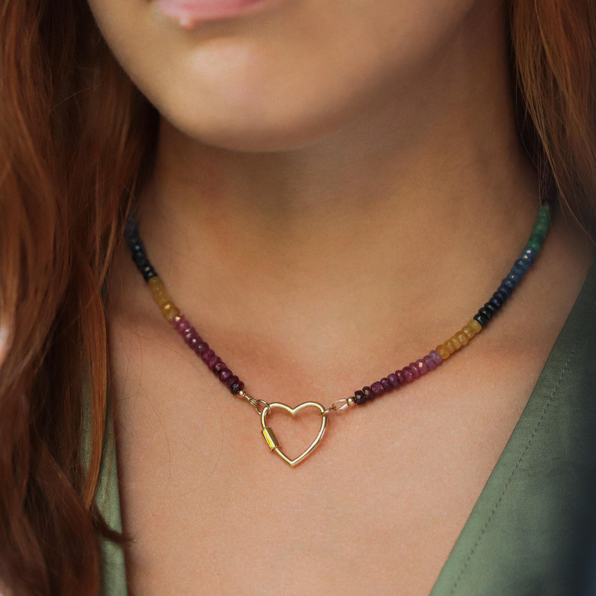 Heart Burst Mutlisapphire Sapphire necklace