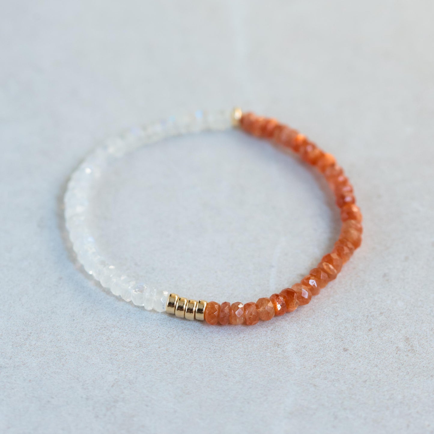 Moonstone + Sunstone Bracelet
