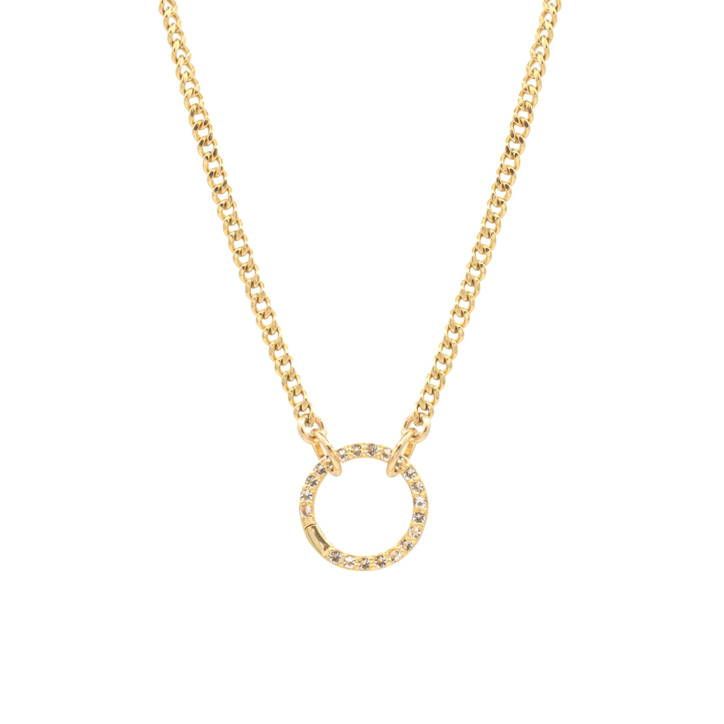 Gold Filled Paperclip Chain Carabiner Necklace