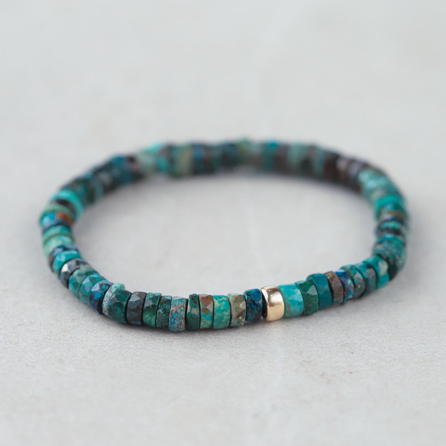 Chrysocolla heishi bracelet