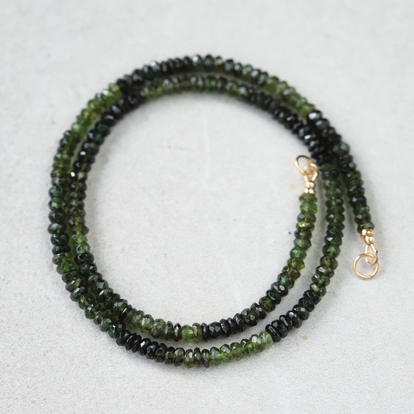 AAAA+ Green Tourmaline Necklace | Green Tourmaline Beaded Necklace | Green Tourmaline necklace for women | Green Tourmaline AAAA+