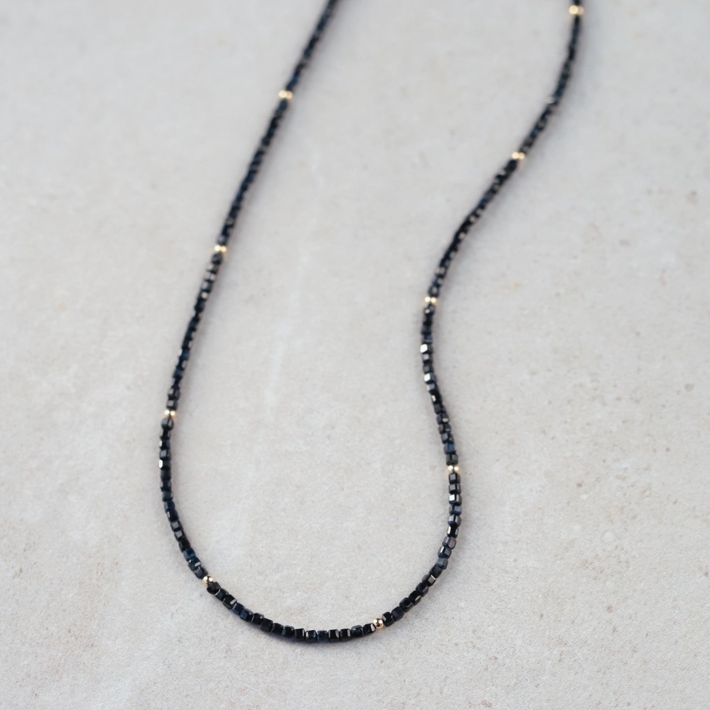 Blue Sapphire Cube Gold filled