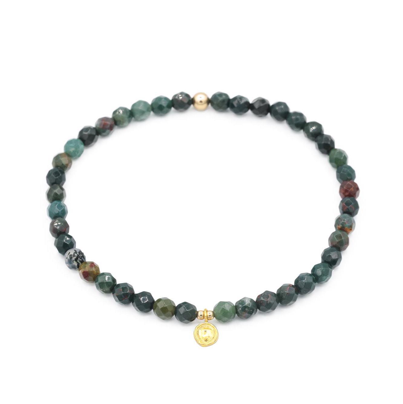 Faceted bloodstone with heart