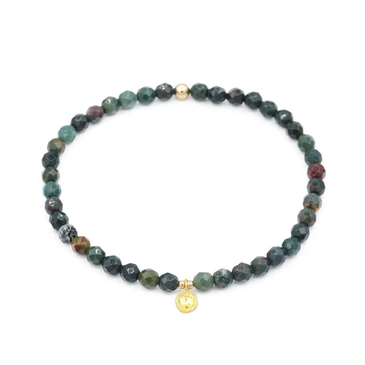 Bloodstone bracelet by Earthly Abundance Jewelry featuring round beads, designed for protection and intuition.