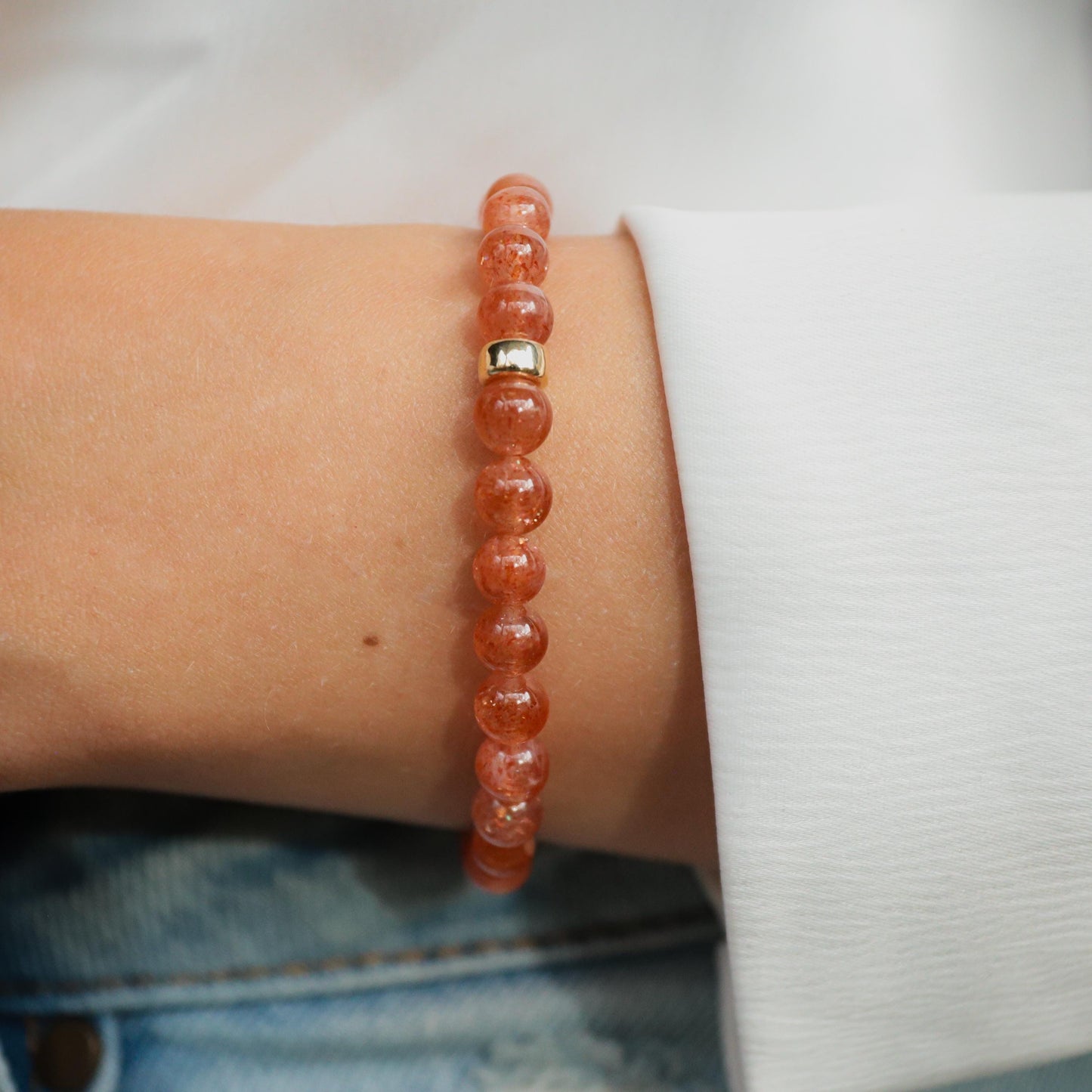 SOLID 14K GOLD Sunstone Bracelet aaaa+ | Genuine AAA sunstone | Healing bracelet depression confidence Bracelet Sunstone | Sunstone solar