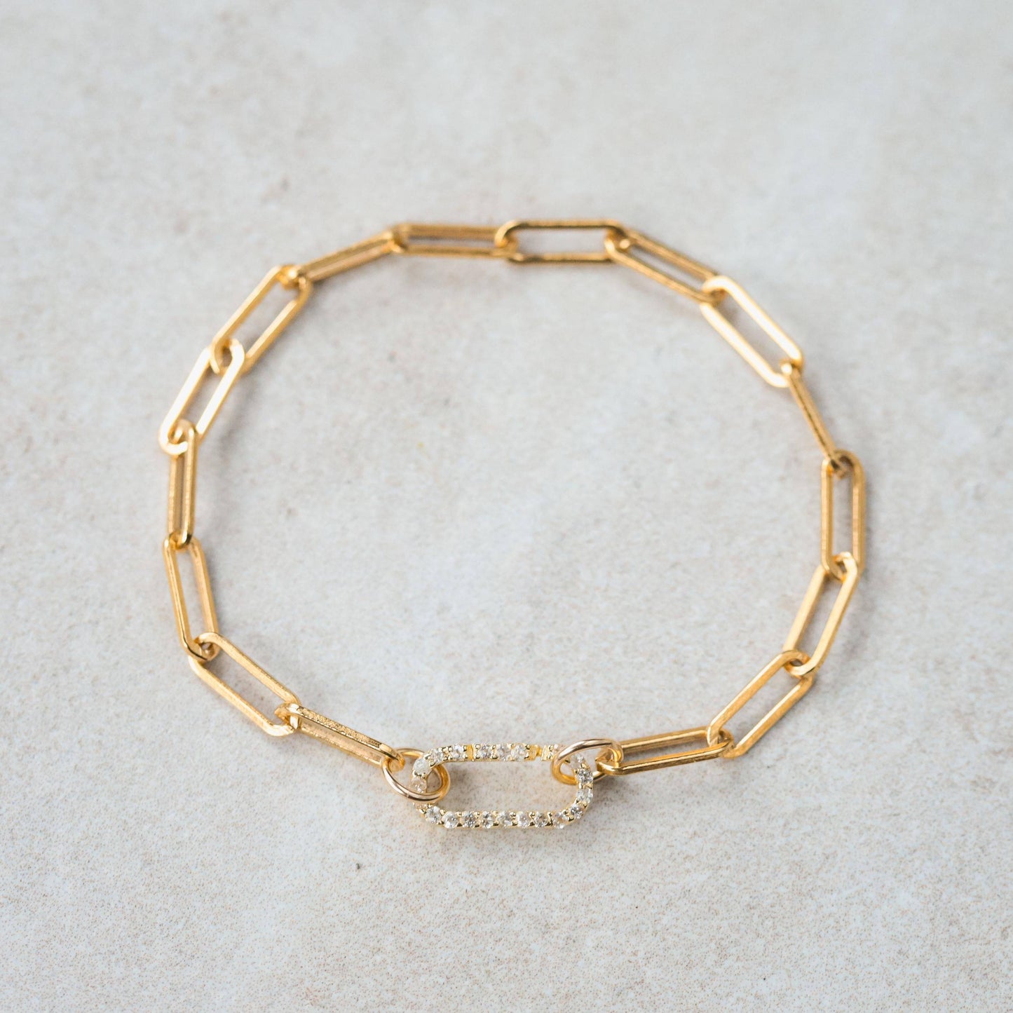Earthly Abundance Jewelry paperclip carabiner bracelet with sleek metal links, stylish and durable accessory for everyday wear.