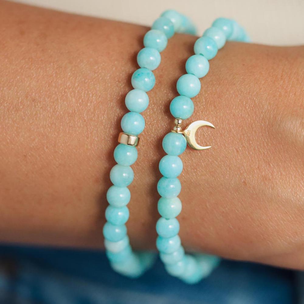 14K GOLD Amazonite Bracelet | Peruvian Amazonite Bracelet | delicate amazonite bracelet | amazonite stretch bracelet | amazonite gold