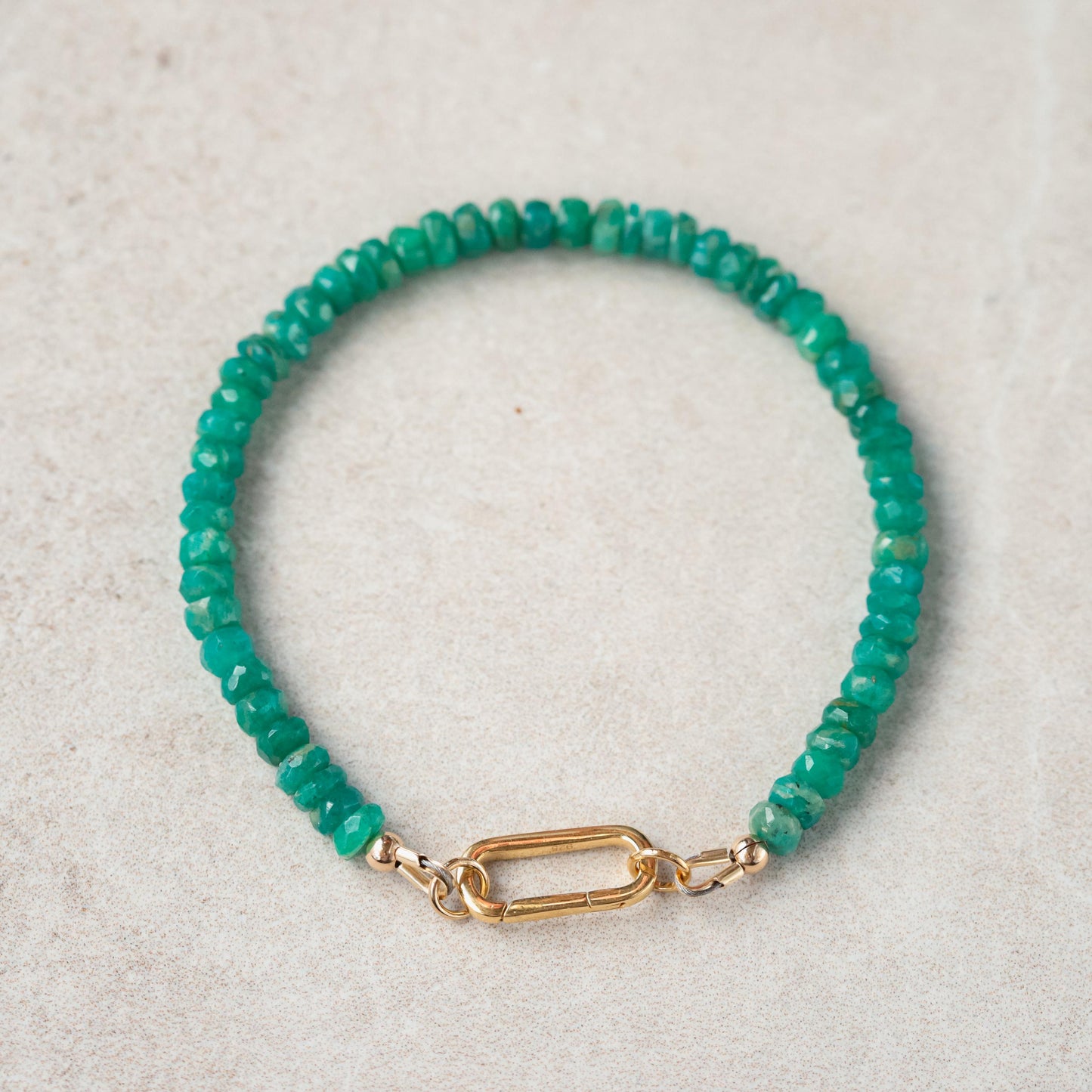 Amazonite Carabiner Bracelet | Dainty Amazonite Bracelet | delicate amazonite bracelet | tiny amazonite gold bracelet | amazonite