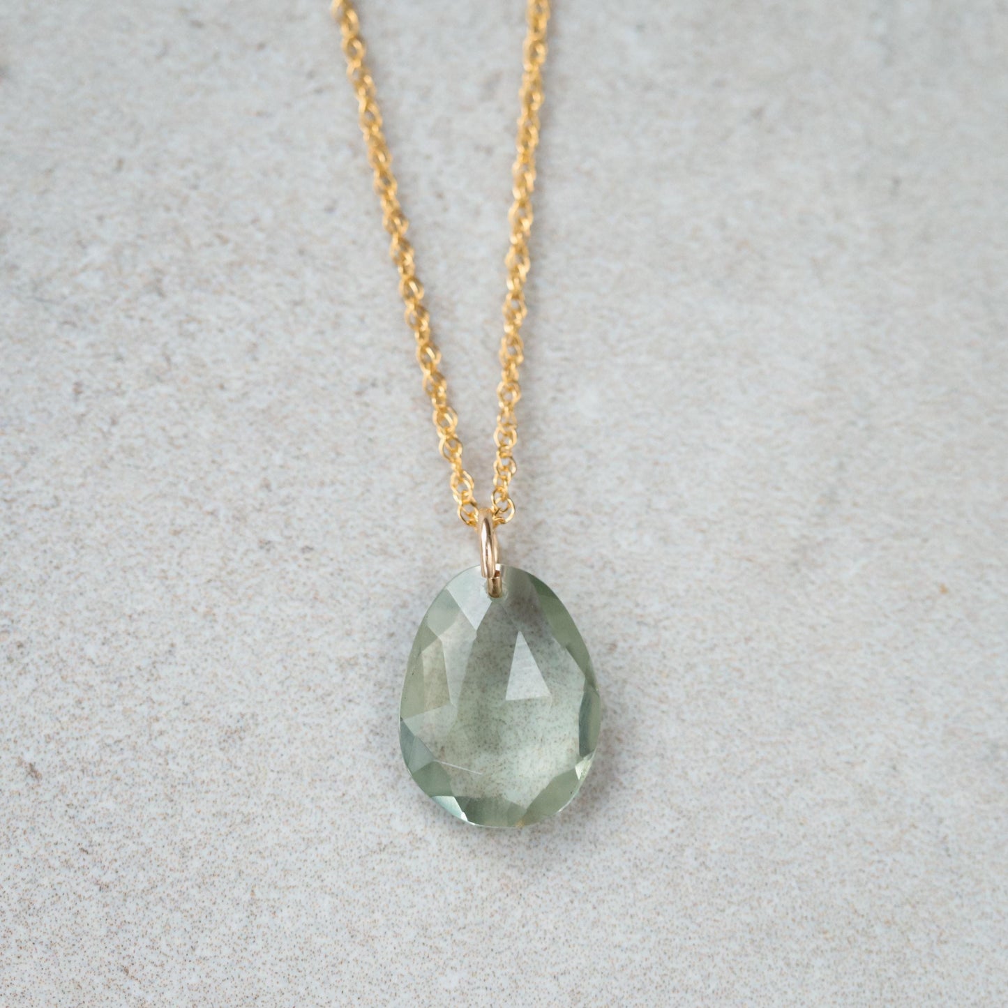 Green amethyst pendant Necklace, Green amethyst necklace, Green amethyst jewelry, 14K gold filled Green amethyst , Green amethyst