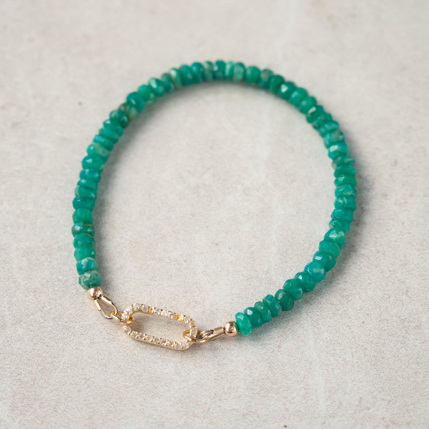 Amazonite Carabiner Bracelet | Dainty Amazonite Bracelet | delicate amazonite bracelet | tiny amazonite gold bracelet | amazonite