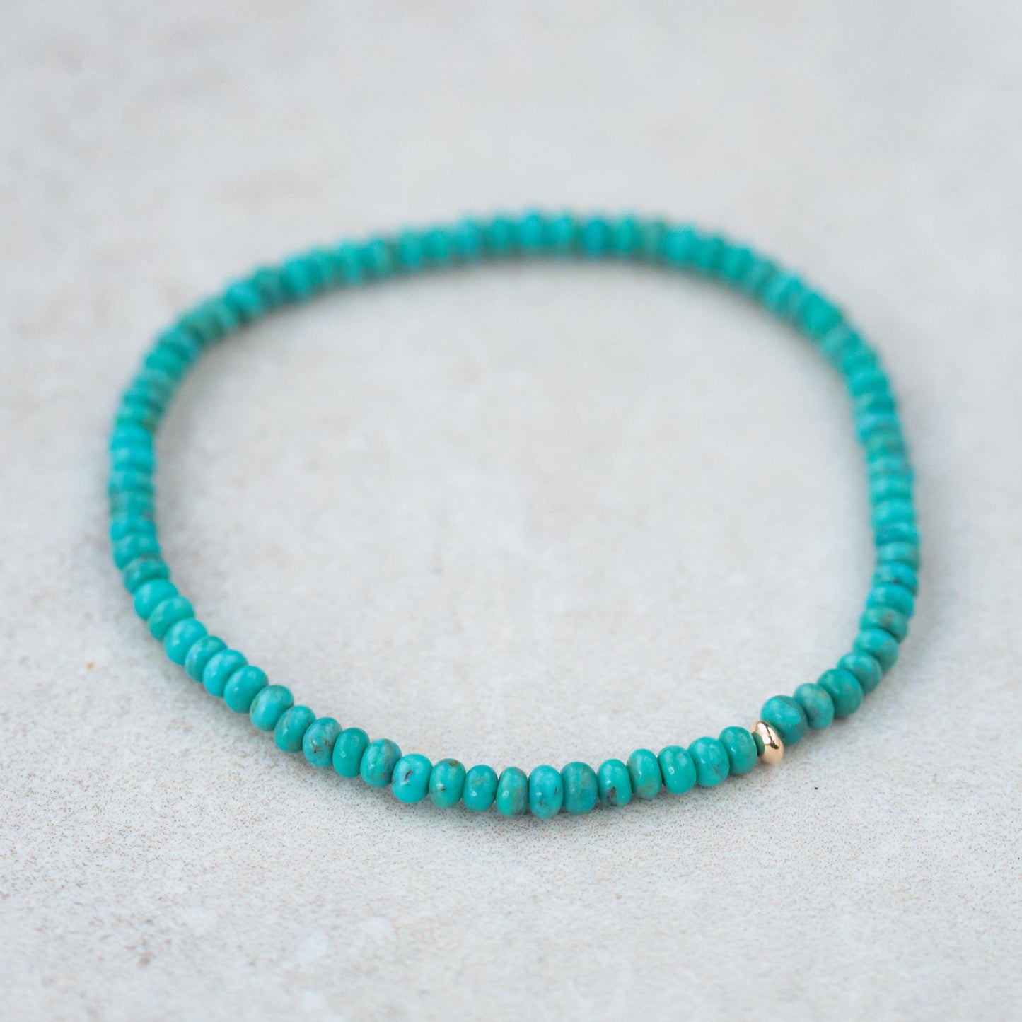 14K GOLD Kingman Turquoise beaded bracelet | Natural authentic turquoise | women's turquoise jewelry | Kingman turquoise | minimalist