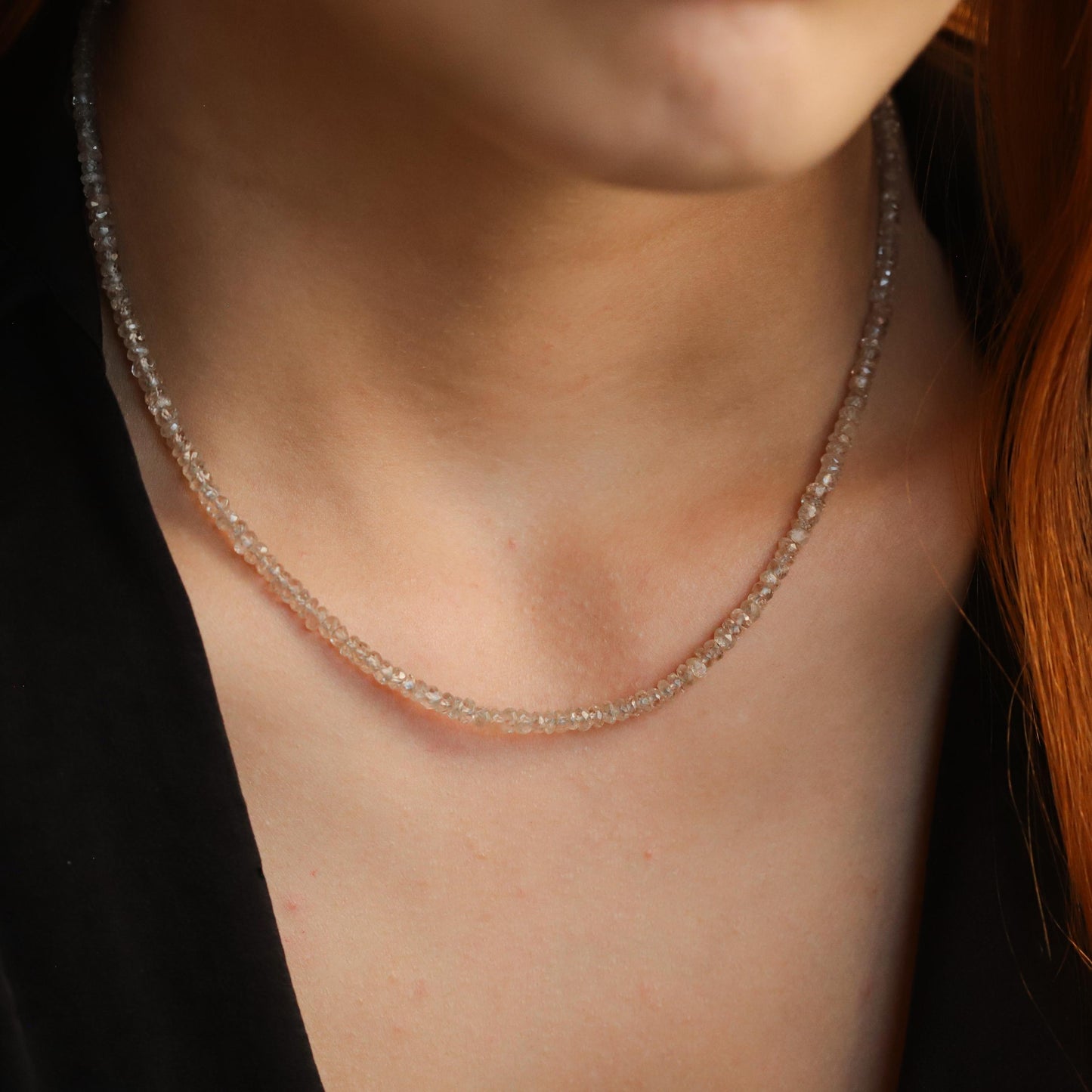 Sparkly natural zircon necklace