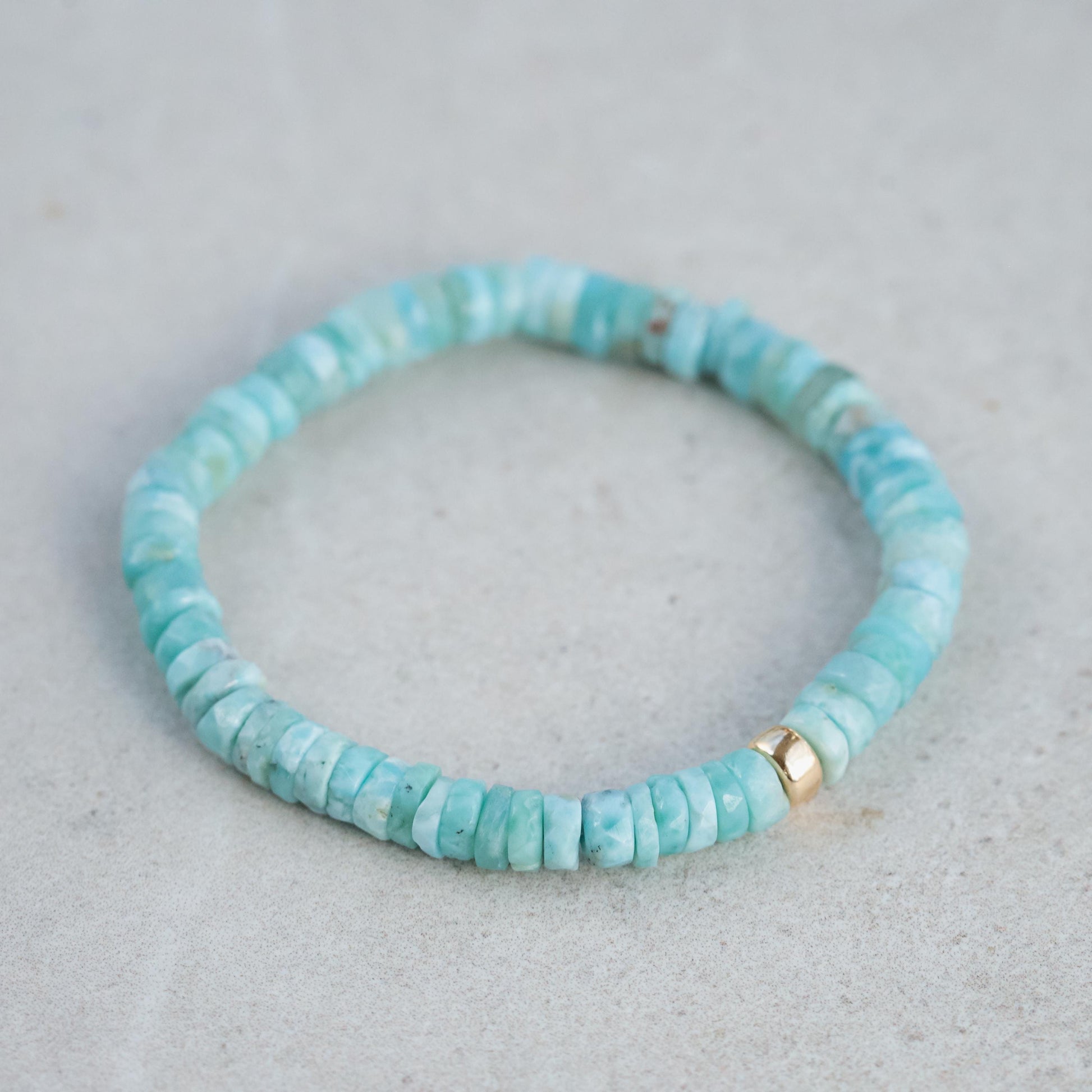 Larimar heishi bracelet