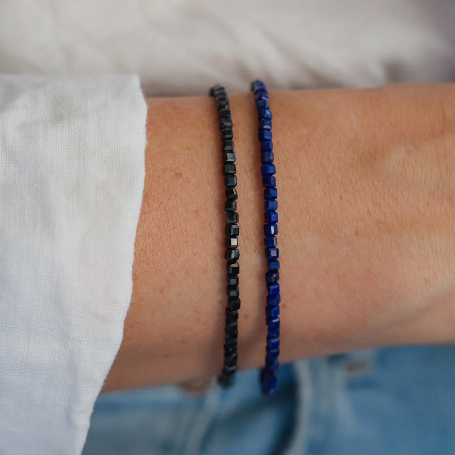 Lapis Lazuli Cube Bracelet