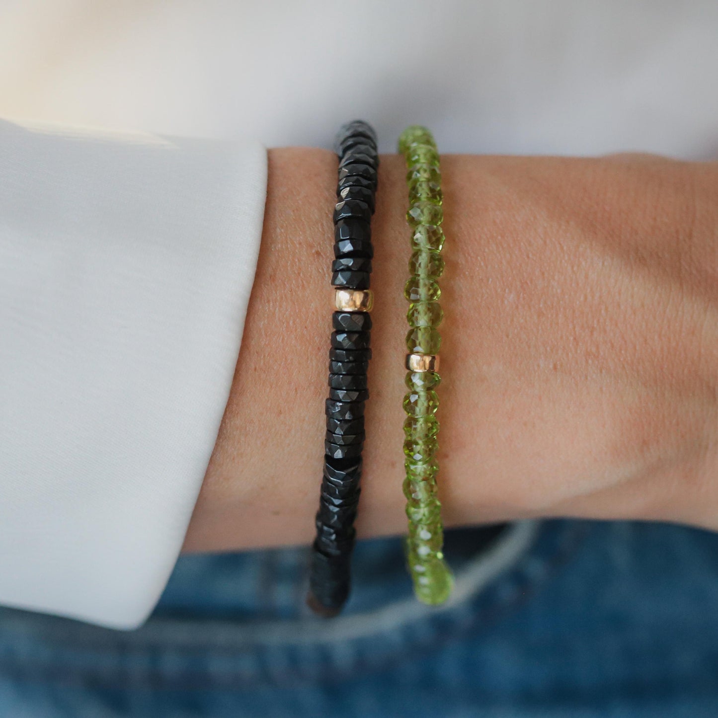 14K peridot bracelet